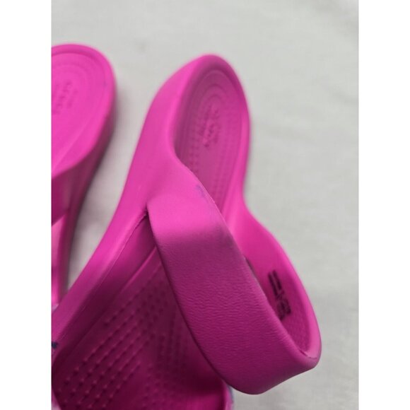 Crocs Kelli Women’s Size 8- Pink Palm Trees Flats Comfort Shoes Sandals - Picture 6 of 8